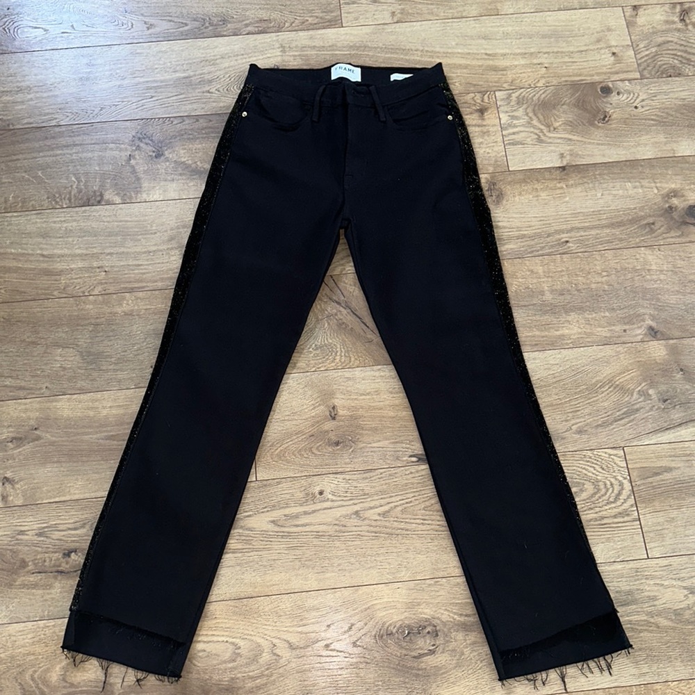 Frame Denim Black Tuxedo Jeans Le High Straight